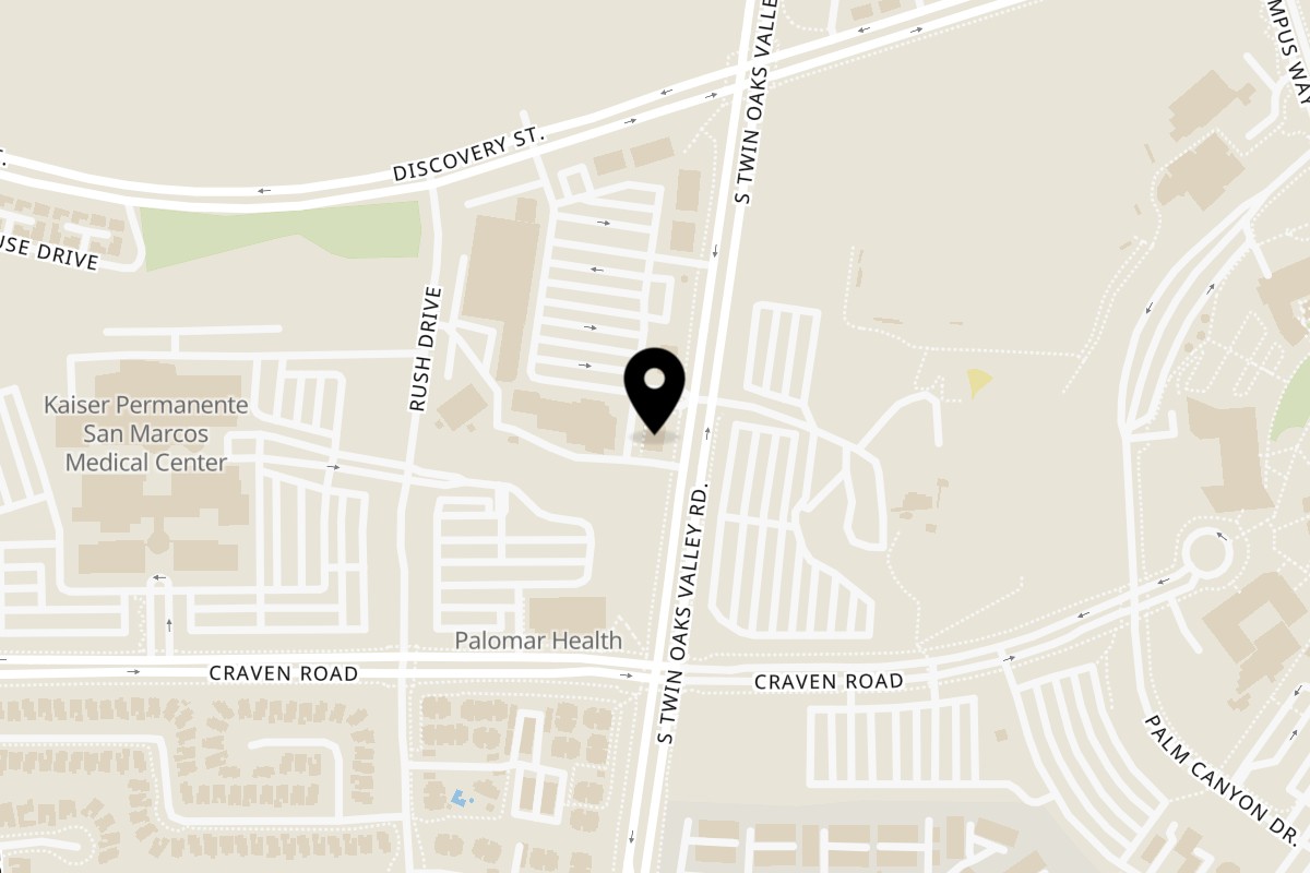 Map showing the location of Chef's Phở & Grill on 324 S Twin Oaks Valley Rd #130 in San Marcos